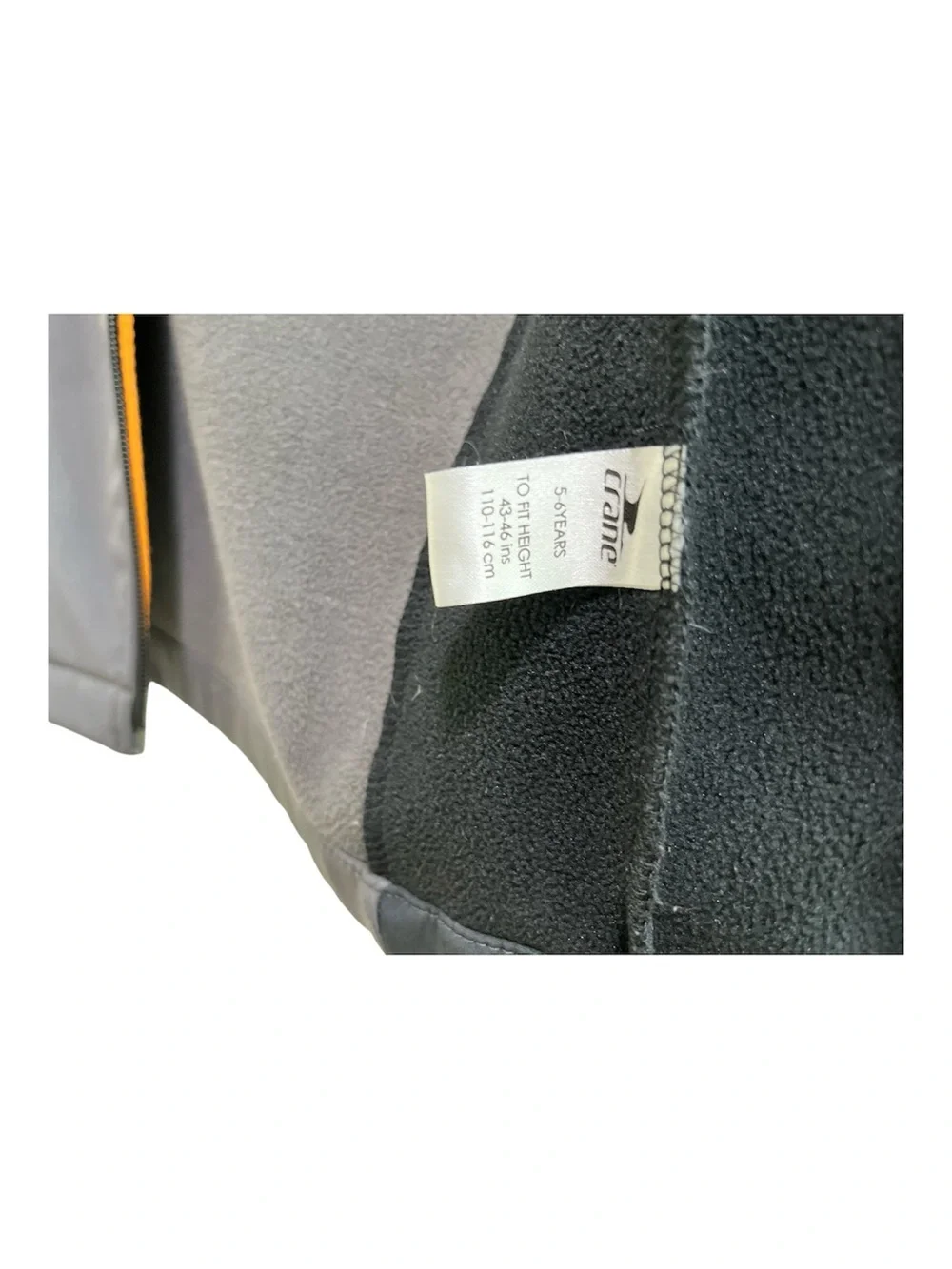 Crane Kids Grey & Black Softshell Outdoor Jacket - Size S 5-6 years Windproof